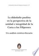 libro La Didaskalia Paulina En La Perspectiva De La Unidad E Integridad De La Carta A Los Filipenses